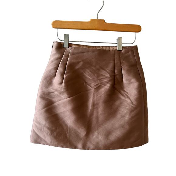 Marc Jacobs Metallic Bronze Inverted Pleat Micro Mini Skirt 0 - Picture 2 of 4